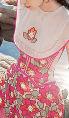 PetalS Embroidered Hem Midi Dress