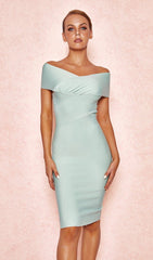 PISTACHIO Off Shoulder Bandage Dress