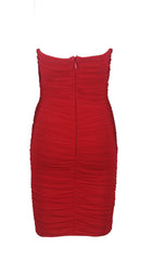 Plunging Halter Neckline Mini Dress In Red