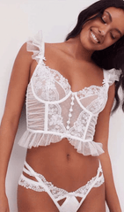 POLKA Dot Mesh Lace Fishbone Top