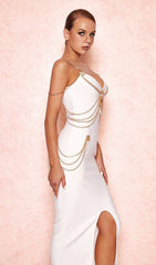 PRE-SALE White SweeTheart Neckline Bandage Dress