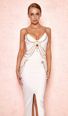 PRE-SALE White SweeTheart Neckline Bandage Dress