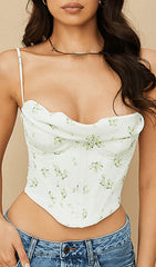 PILE OF BROKEN Flowers PILE Neck Camisole