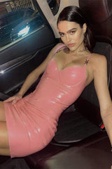 Pink LeaTher Strappy Two Pieces