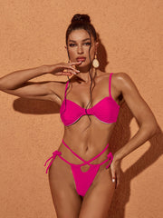 Bikini Two Piece Set In Hot Pink
