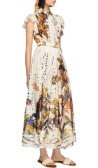 Ruffle Sleeve Relaxed Maxi Dress