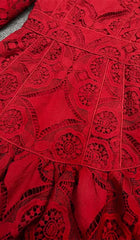 Ruffled Tiered Mini Dress In Red