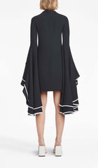 Ruffled Sleeve Mini Dress In Black