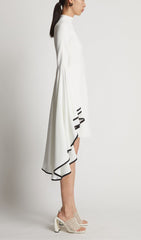 Ruffled Sleeve Mini Dress In White