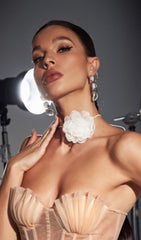 White Flower Mesh Choker