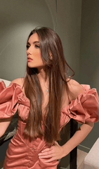 Satin Ruffle Strapless Mini Dress In Rose Pink