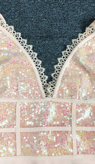 Sequin Irregular Midi Dress In Pink