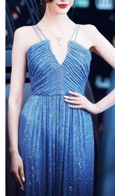 Sequin Sleeveless Maxi Dress In Blue