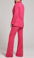 Sequin Jacket Suit In Hyper Pink