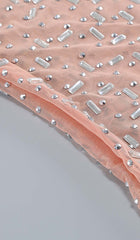 Sequin Rhinestone Mesh Top In LEAVES