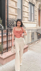 Sleeve HERRInG Slim-Fit Solid Pink CAMESOLE