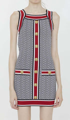 Sleeveless Knit Mini Dress In Multicolor