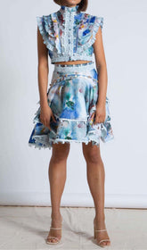 Sleeveless Print PATTeR Two Piece Set In Blue