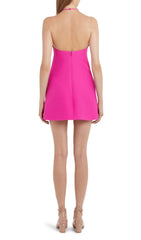 Sleeveless Halter Mini Dress In Red
