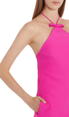 Sleeveless Halter Mini Dress In Red