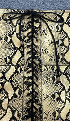 SNAKE Print Lace UP Midi Dress