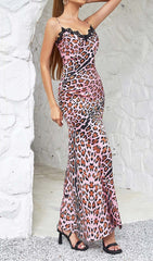 Spaghetti Strap Stripe Maxi Dress In Pink