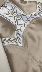 Stitching A-LIne Mini Dress In Khaki