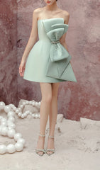 Strapless Bow Mini Dress