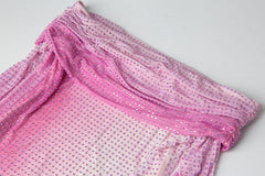 Strapless Crystal-EmbelliShed Mini Dress In Pink