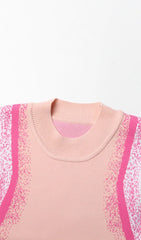 Stripe Asymmetric High Low Dress In Pink