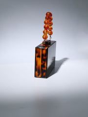 Acrylic Beaded Clutch In AMBER