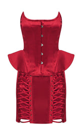 STeAMPUNK Steel BONed ShapeR Corset Lace UP Skirts Two Piece