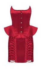 STeAMPUNK Steel BONed ShapeR Corset Lace UP Skirts Two Piece