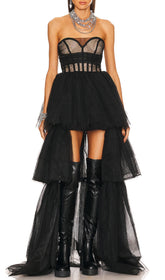 Strapless Corset Top Tulle Dress PAULA Gown