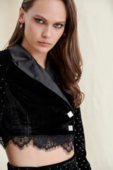 Black Velvet JECKET Dress Suit