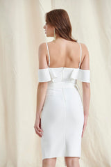 White Mesh Midi Dress