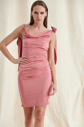 Rose Satin Mini Dress