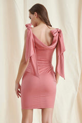 Rose Satin Mini Dress