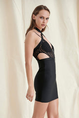 Black Mesh Mini Dress