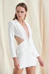 White Mesh Mini Dress