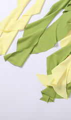 Tassel Irregular Two-Piece Dress In Moss Green