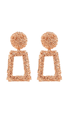 Textured Door KNOCKER Plated Earrings