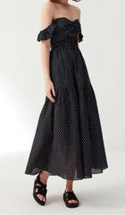 V-Neck Cutout Maxi Dress In Black