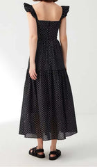 V-Neck Cutout Maxi Dress In Black