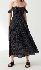 V-Neck Cutout Maxi Dress In Black