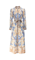 Vintage Floral Full Printing Maxi Dress