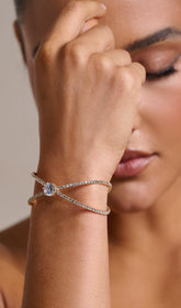 Gold Diamante PENDANT Cuff Bracelet