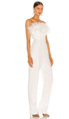 White FeaTher Jumpsuit