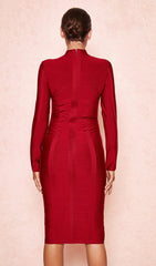 Cut Out Long Sleeve Bandage Dress