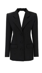 Crystal Trim Back Cutout Jacket Dress In Black